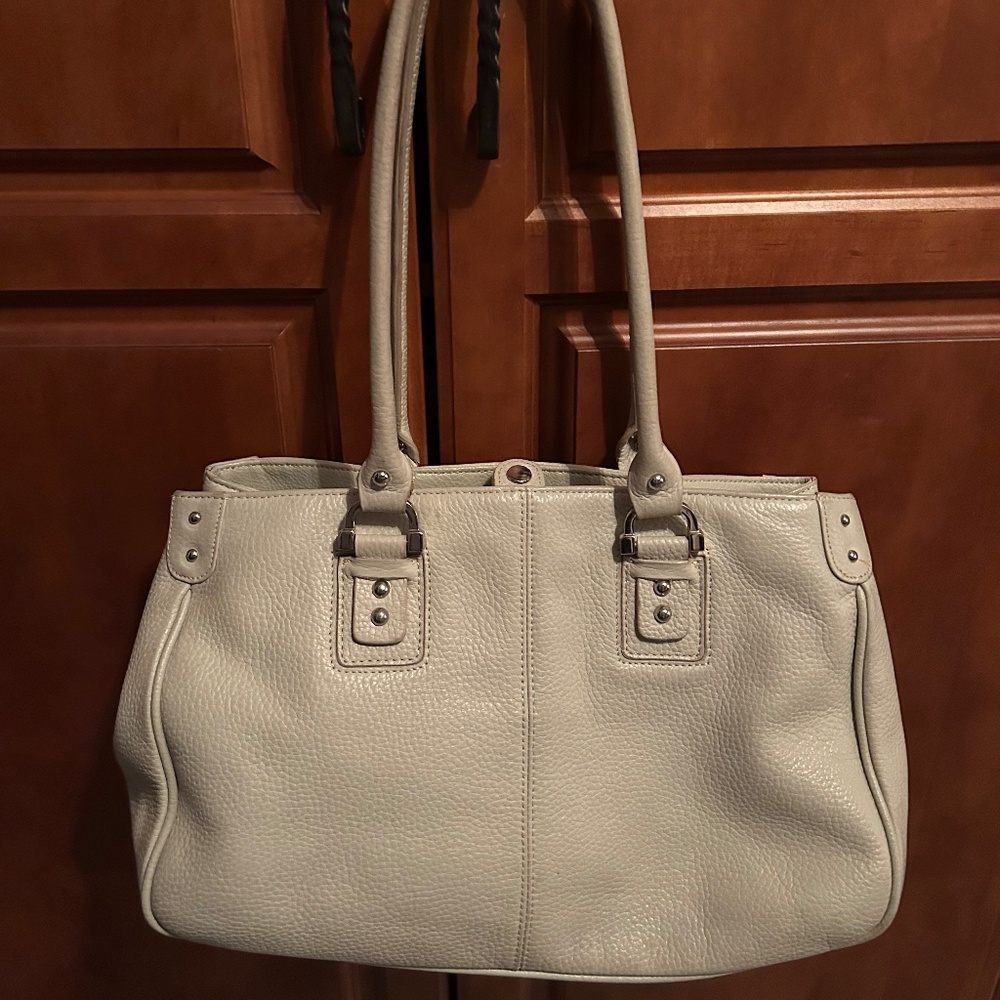 Tignanello Cream Leather Purse